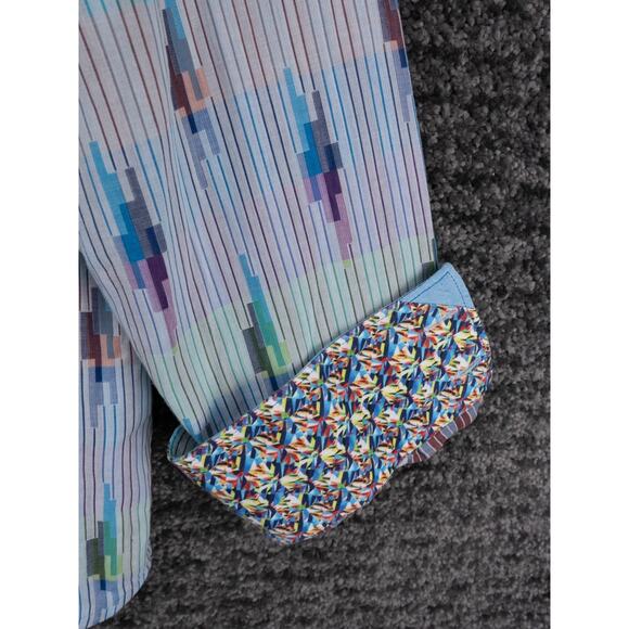 Robert Graham Shirt Mens XL Striped Geometric Print Long Sleeve Designer Casual - Picture 15 of 15